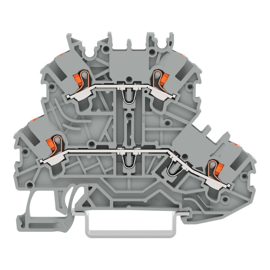 2-etageklem Met drukknop Rijg-/rijgklem grijs VVE=50