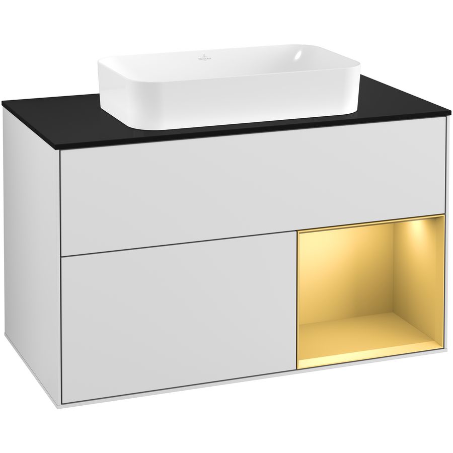 Wastafelonderkast Finion 1000x603x501mm White Matt Lacquer F252HFMT