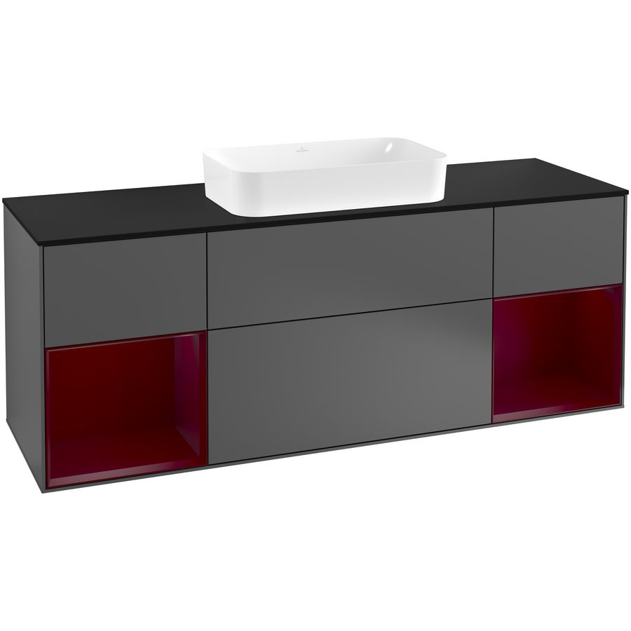 Wastafelonderkast Finion 1600x603x501mm Antr. Matt Lacquer G332HBGK