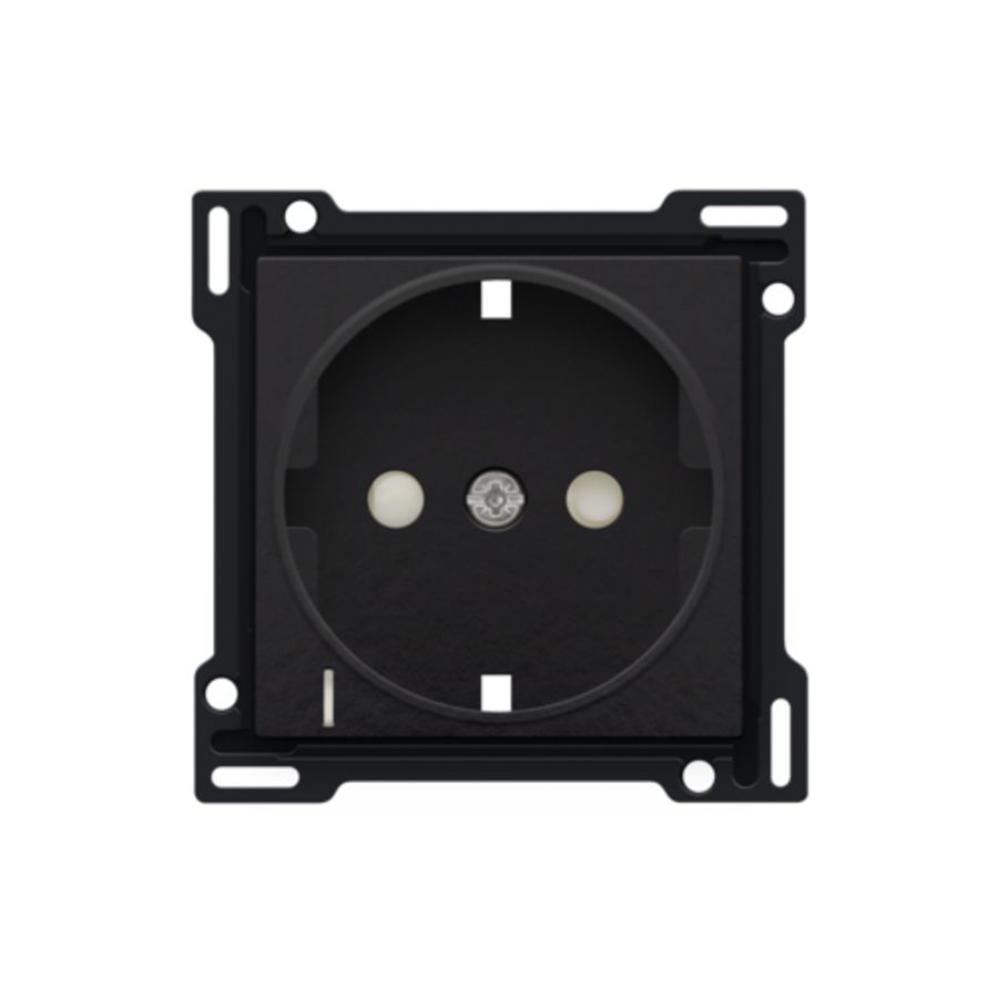 Afwerkingsset stopcontact randaarde besch/spanning pianoblac