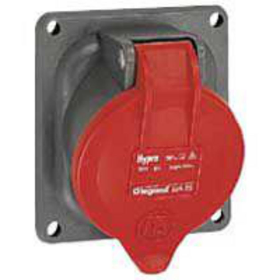 Inbouw contactdoos 400V 16A 3P IP44 kunstst. rood 052222 Hypra