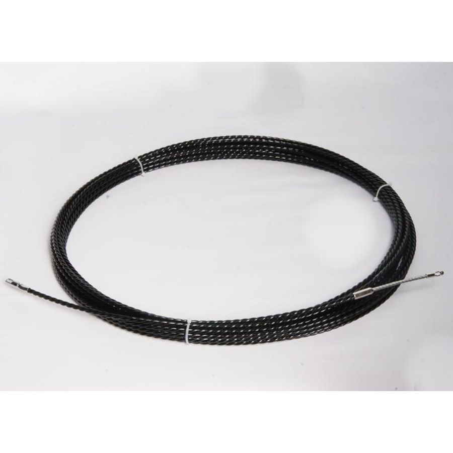 Trekveersysteem polyester 15mtr. zwart ø6,0mm 1x M5-kopje