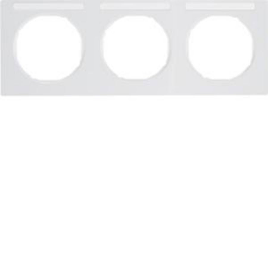 Afdekraam 3-v hor. met tekstveld berker R.3 polar wit glans