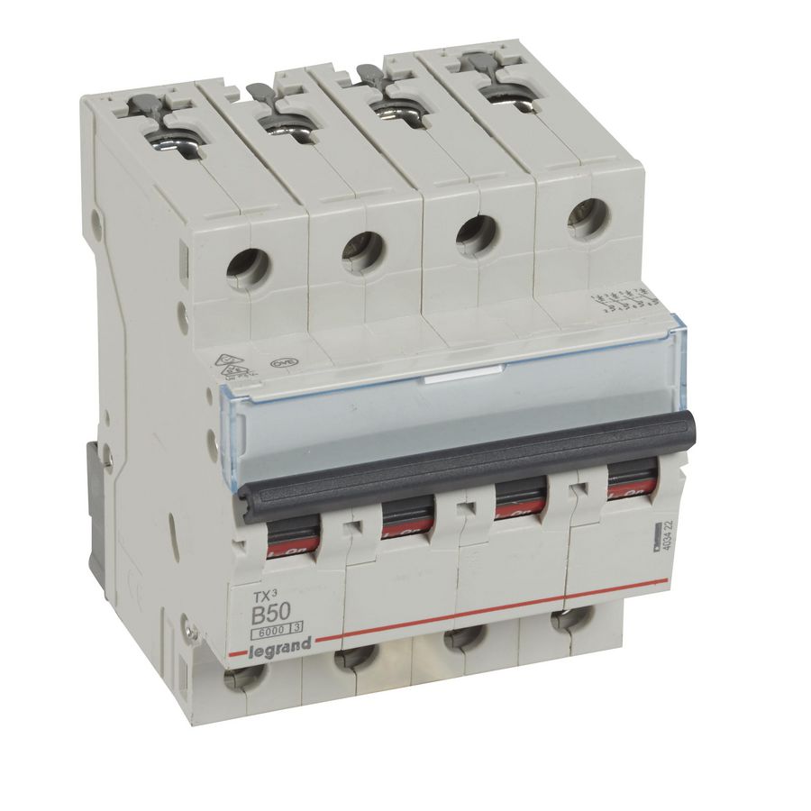 Installatieautomaat MCB TX3 4-polig B-karakteristiek 50A 6000A