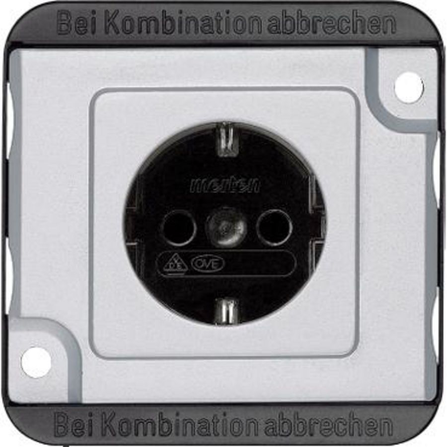 Inzetstuk Schuko wandcontactdoos Anti-vandalisme Plugin Alu
