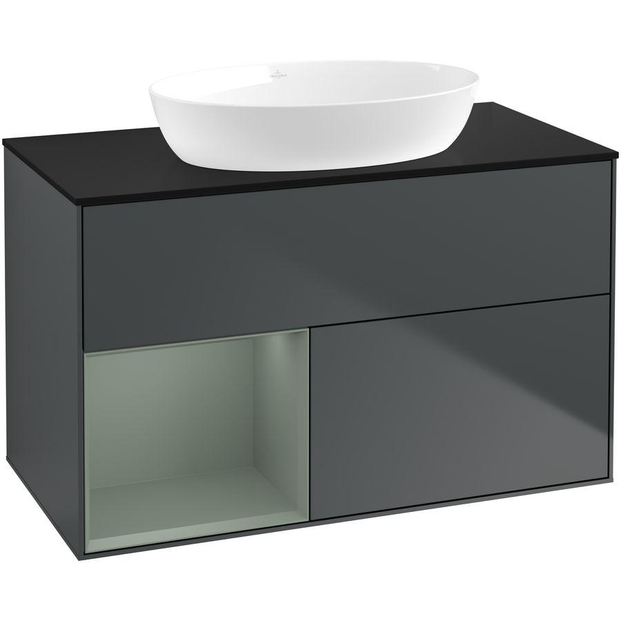 Wastafelonderkast Finion 1000x603x501mm Mid.Blue Matt Lacquer GA12GMHG