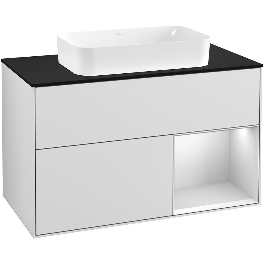 Wastafelonderkast Finion 1000x603x501mm White Matt Lacquer F252MTMT