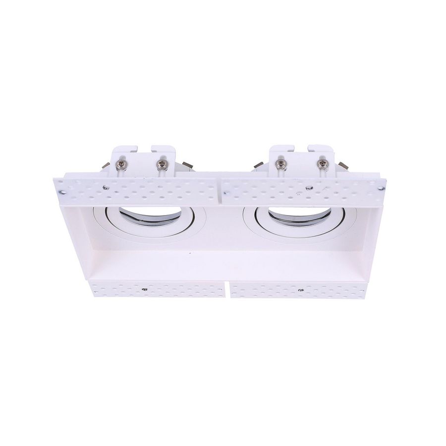 Rechthoek verzonken trimless armatuur 2 modulair spots wit