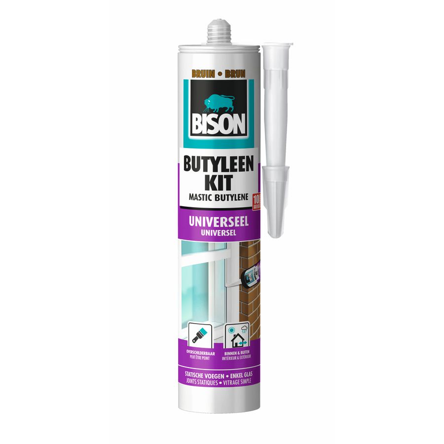 Butyleenkit koker 300ml bruin VVE=12