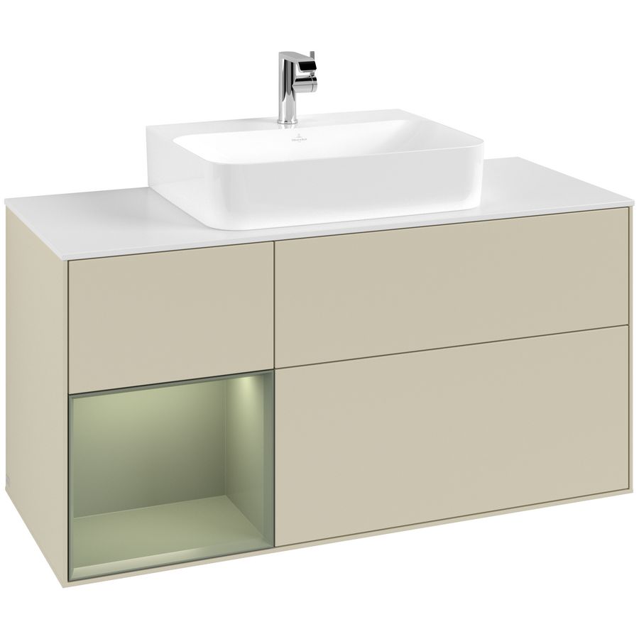 Wastafelonderkast Finion 1200x603x501mm S.Grey Matt Lacquer F161GMHJ