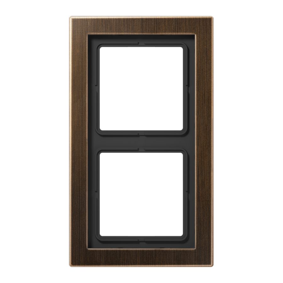 Afdekraam 2-voudig LSD messing antiek