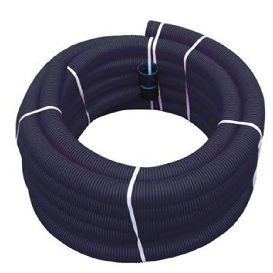 Rol a 50mtr. flexibele mantelbuis Ø 16mm inw zwart HDPE