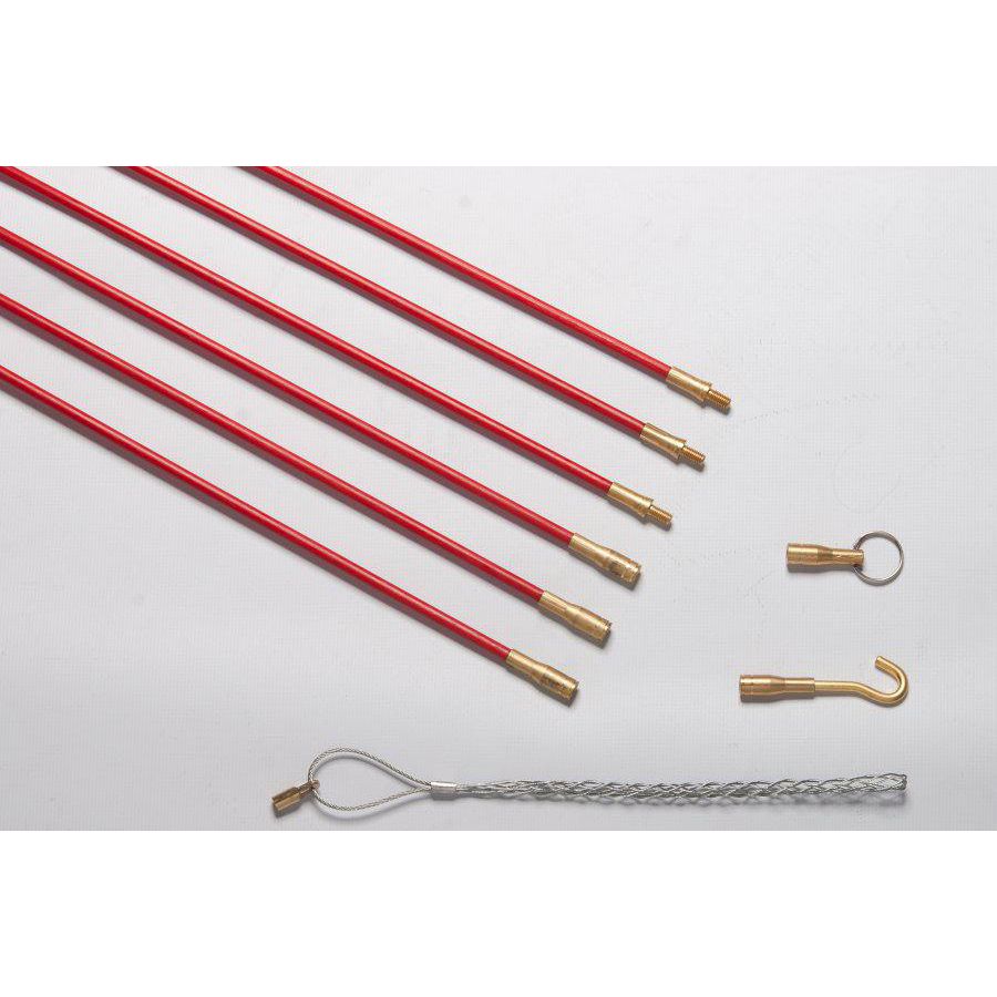 Set glasfiber trekstaven STANDAARD ø5mm 6x 1mtr.