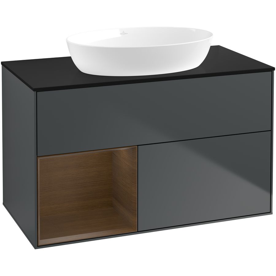 Wastafelonderkast Finion 1000x603x501mm Mid.Blue Matt Lacquer GA12GNHG