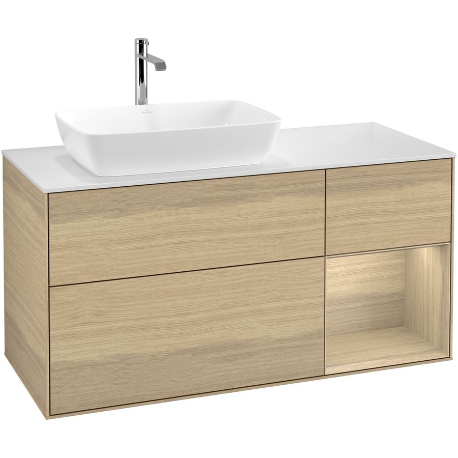 Wastafelonderkast Finion 1200x603x501mm Oak Veneer G811PCPC