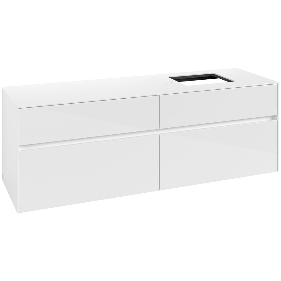Wastafelonderkast Collaro 1600x548x500mm Glossy White C13600DH
