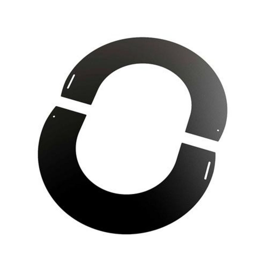 DW Ø125mm Rozet 2 delig 0-30° zwart