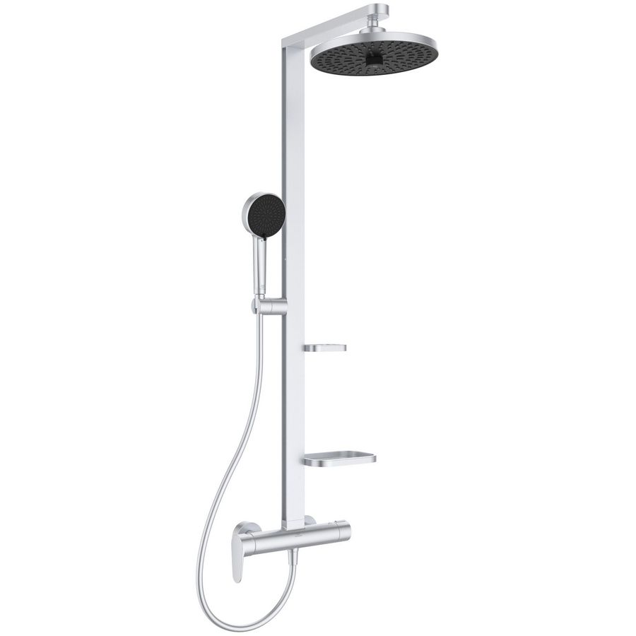 Douchesysteem met mengkraan + hoofddouche ø260mm CERAFLOW Alu+ Silver