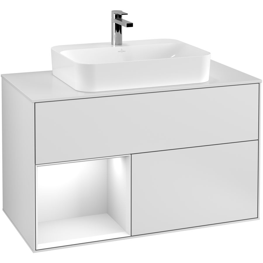 Wastafelonderkast Finion 1000x603x501mm White Matt Lacquer F361GFMT