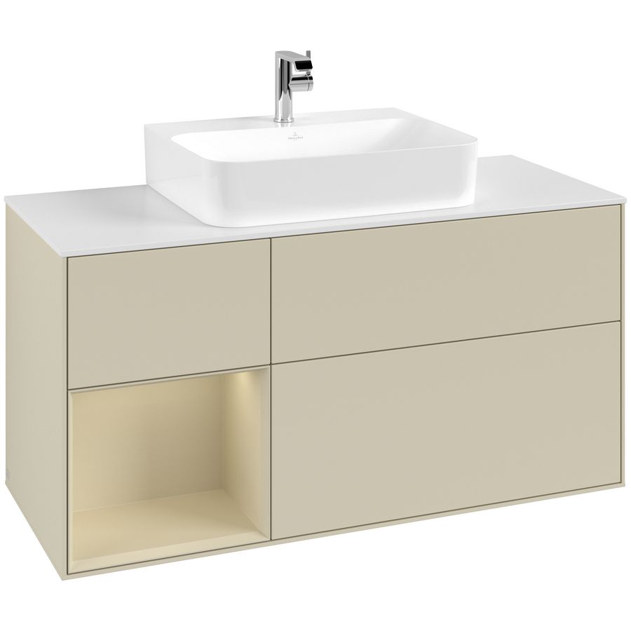 Wastafelonderkast Finion 1200x603x501mm S.Grey Matt Lacquer F161HJHJ