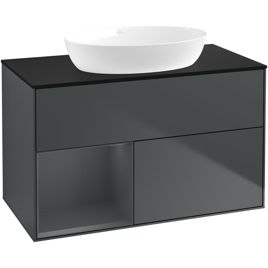 Wastafelonderkast Finion 1000x603x501mm Mid.Blue Matt Lacquer GA12HGHG