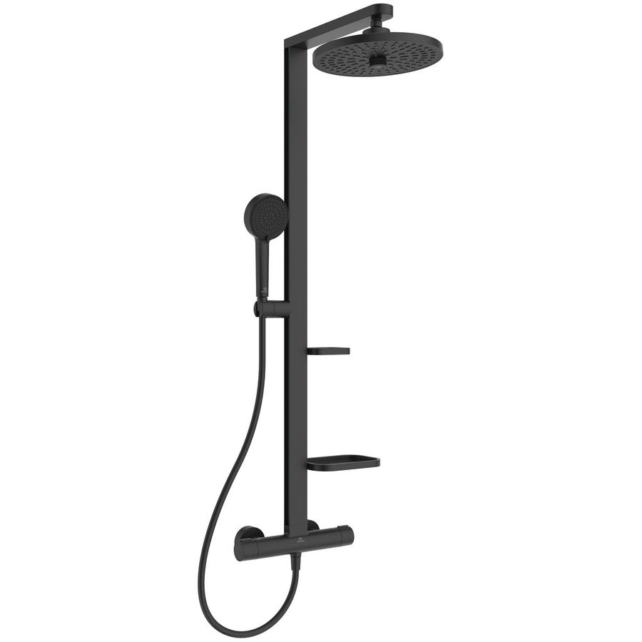 Douchesysteem met thermostaat + hoofddouche ø260mm CERATHERM Alu+ Silk Black
