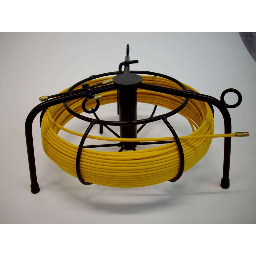 Haspel a 30mtr. Trekveer glasfiber ø3,5mm M5 kopje metal