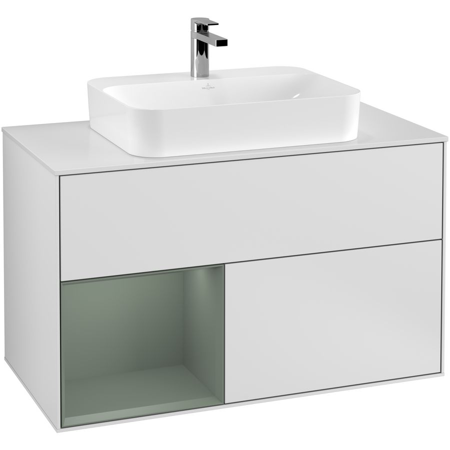 Wastafelonderkast Finion 1000x603x501mm White Matt Lacquer F361GMMT