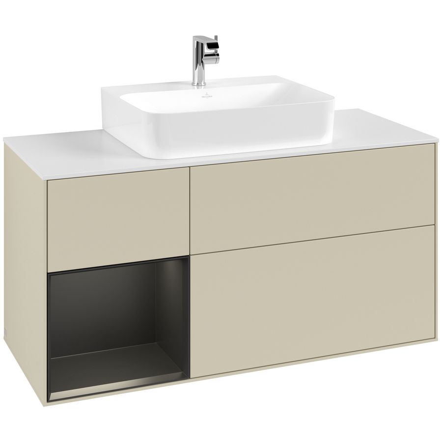 Wastafelonderkast Finion 1200x603x501mm S.Grey Matt Lacquer F161PDHJ