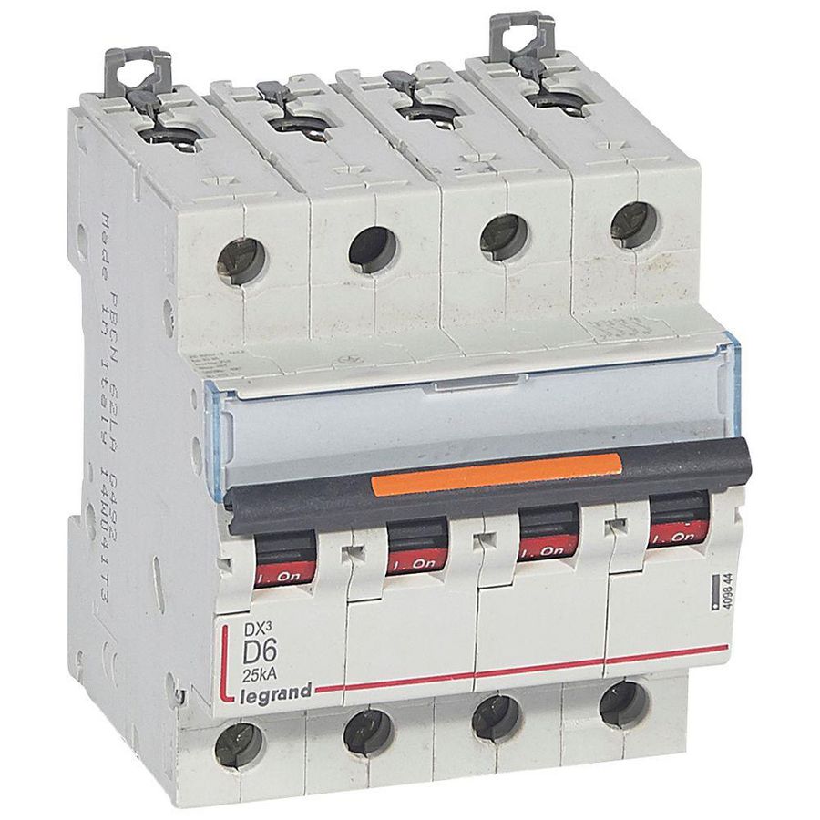Installatieautomaat 4-polig D-karakteristiek 6A 25kA DX³ DIN