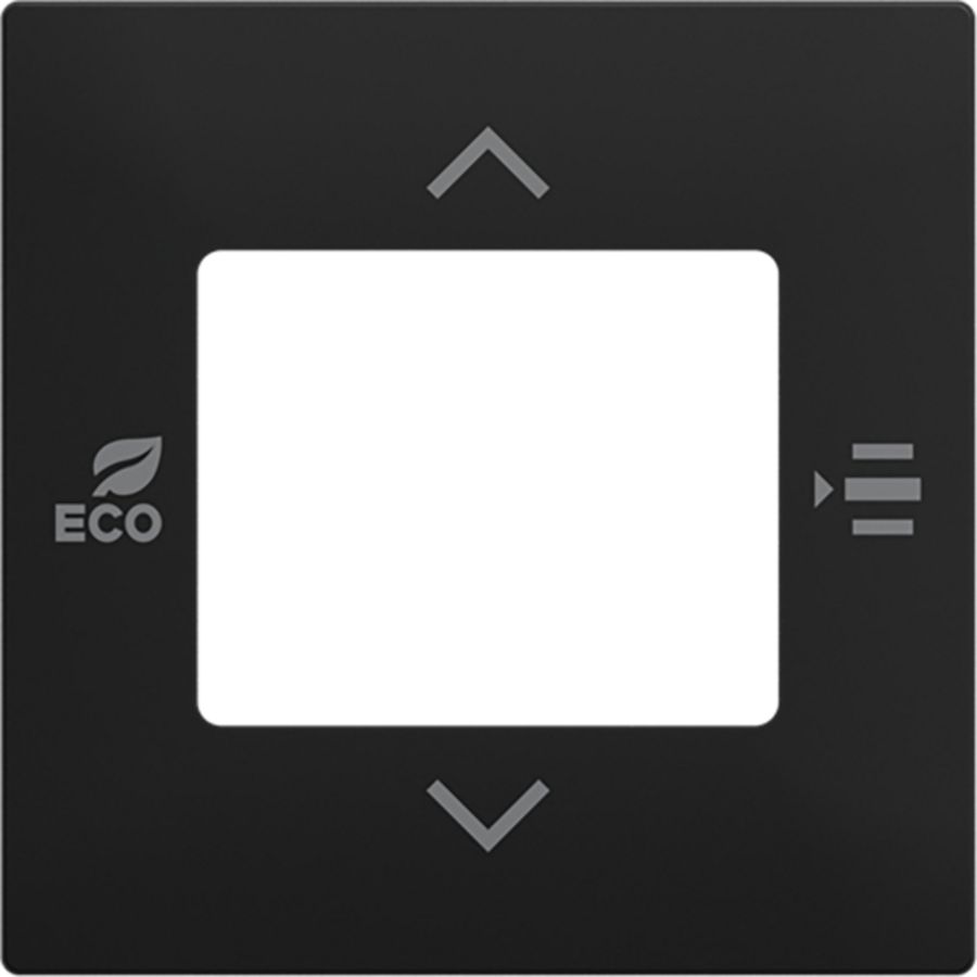 KNX centraalplaat  voor inbouw thermostaat met/zonder CO2/vochtsensor (6109/18 en 6109/28), balance SI matzwart (6109/03-915)