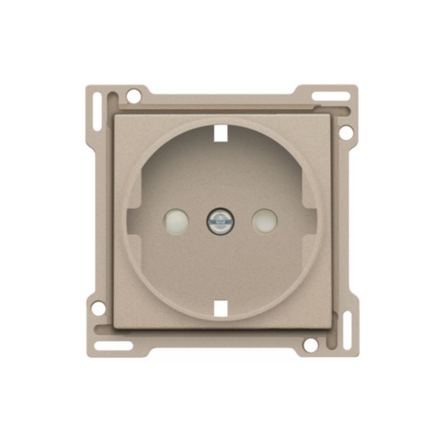 Afwerkingsset stopcontact randaarde/besch.afsl. champagne