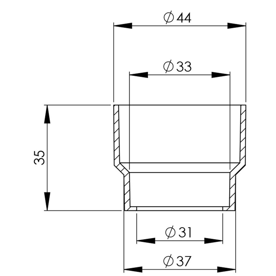 Waterstroom reduceerstuk XS/XT