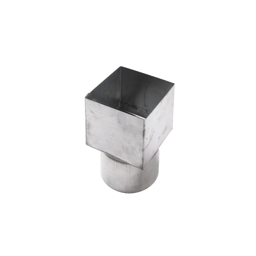 Zinken HWA verloopmof vierkant 100x100mm/rond 100mm verjongde spie