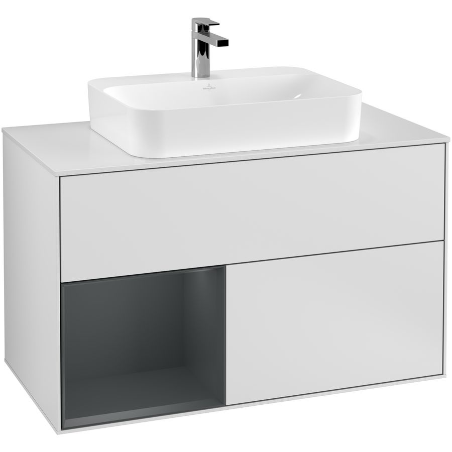 Wastafelonderkast Finion 1000x603x501mm White Matt Lacquer F361HGMT