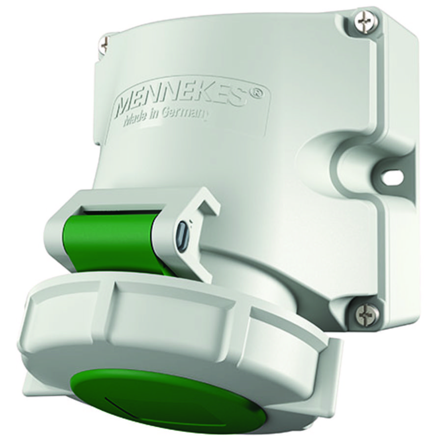 Wandcontactdoos 16A 4-polig  10H 50V 100-300Hz IP67 TWIN