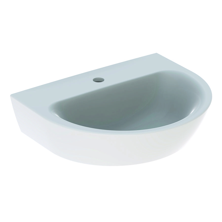 Renova wastafel 55x45cm met kraangat zonder overloop wit