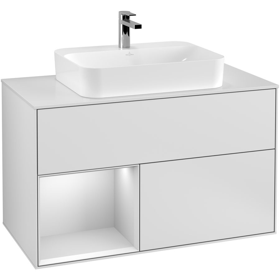 Wastafelonderkast Finion 1000x603x501mm White Matt Lacquer F361MTMT
