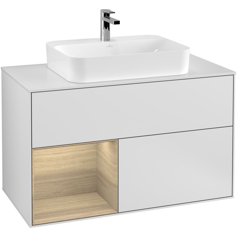 Wastafelonderkast Finion 1000x603x501mm White Matt Lacquer F361PCMT