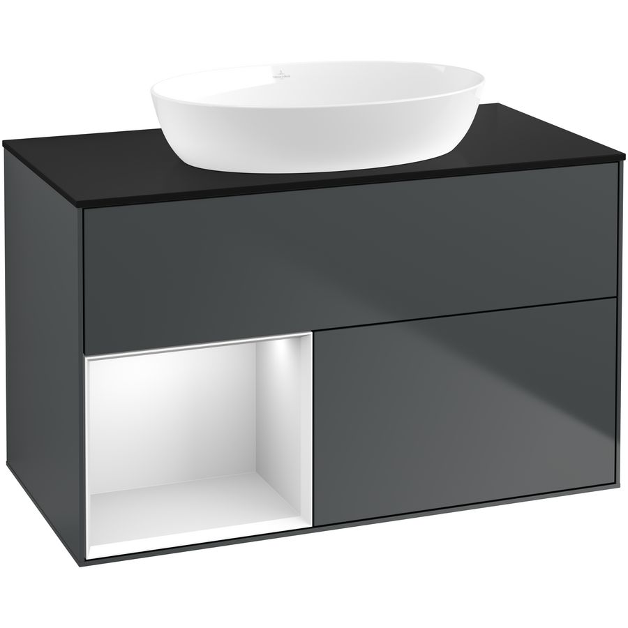 Wastafelonderkast Finion 1000x603x501mm Mid.Blue Matt Lacquer GA12MTHG