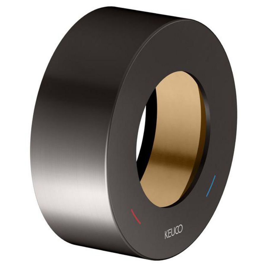 Verlengings-rozet voor 1-h-mengkr./rond hoogte 25mm titaanz