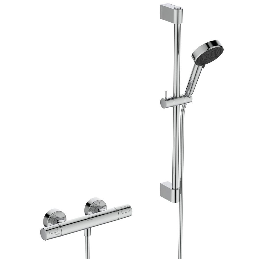 Douchethermostaatset CERATHERM T25N Eco Precitherm+ chroom + glijstang ALU+ 600mm 6l/min. 150mm incl. s-koppeling