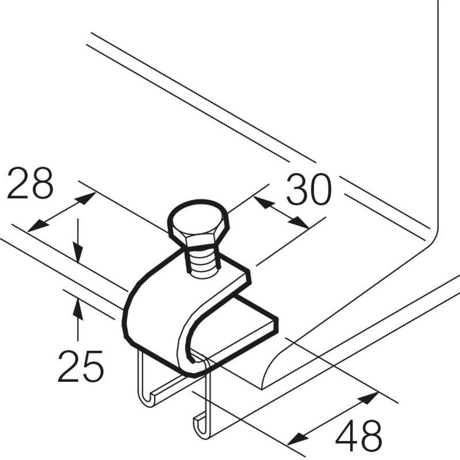 Bevestigingsklauw RVS316 h35