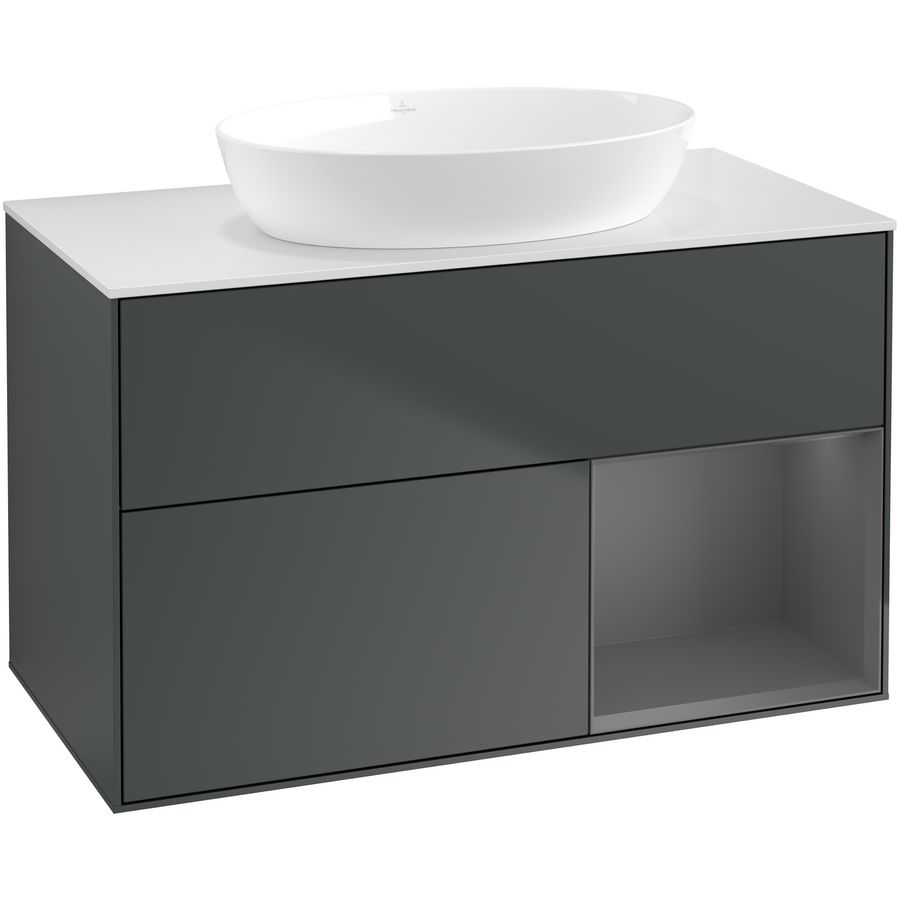 Wastafelonderkast Finion 1000x603x501mm Mid.Blue Matt Lacquer GA21GKHG