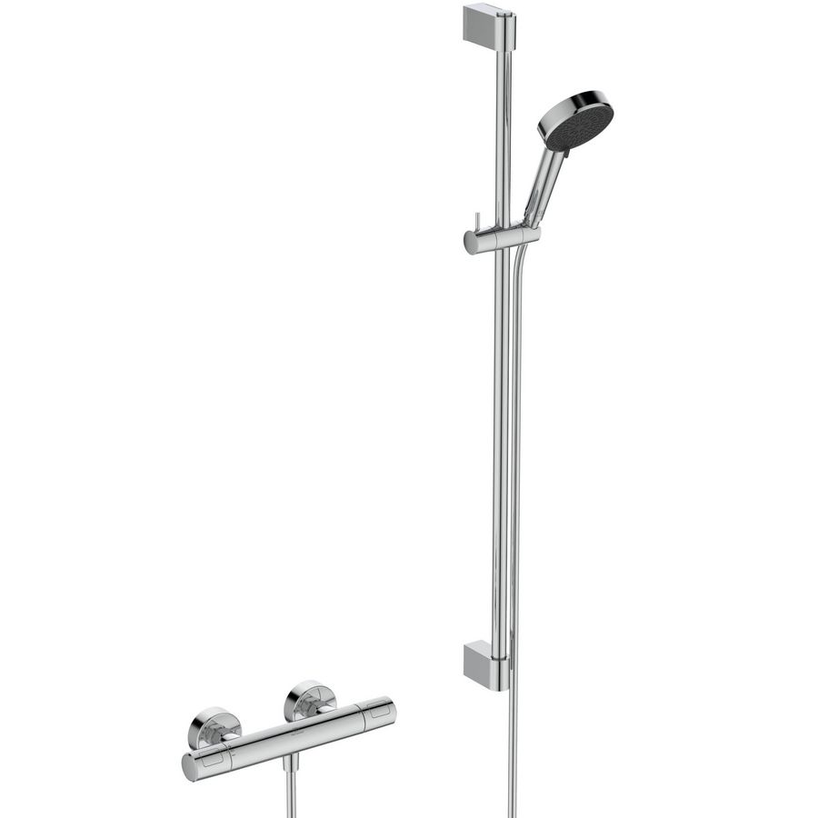 Douchethermostaatset CERATHERM T25N chroom + glijstang ALU+ 900mm 8l/min. 150mm incl. s-koppeling