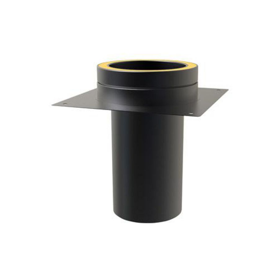 DW Ø125mm Schouwplaat+ aansluiting zwart