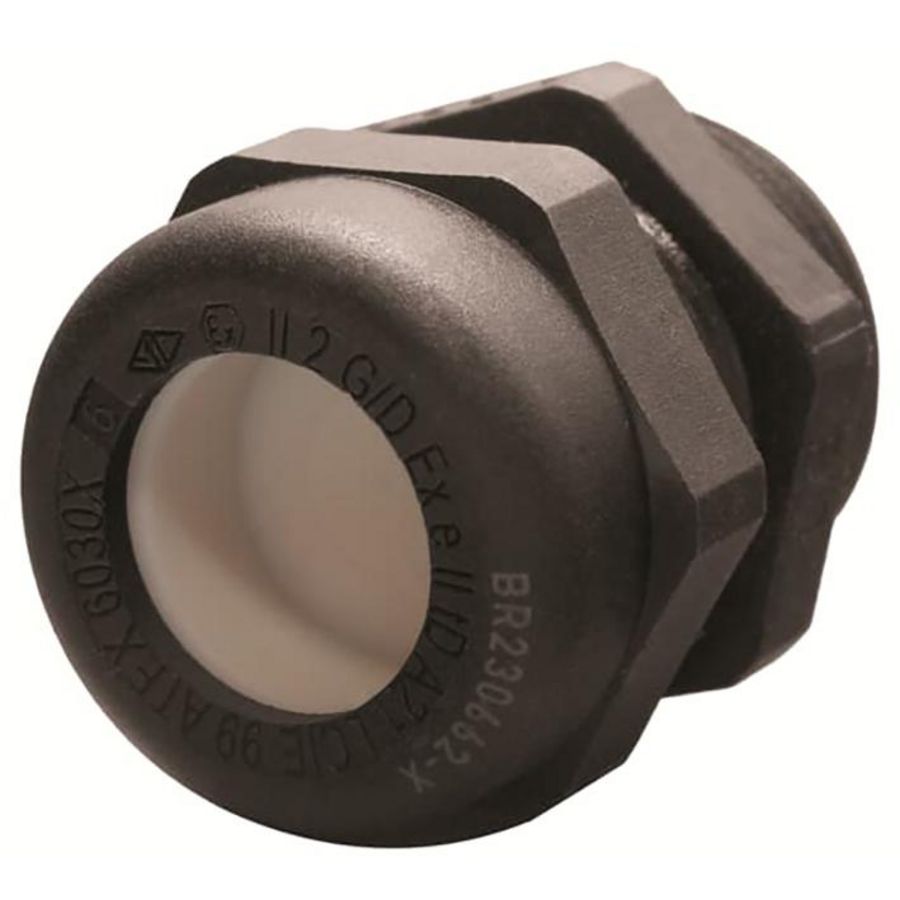 Wartel ATEX EXE poly 6+25 glasvezel M16 zwart RAL90 VVE=25