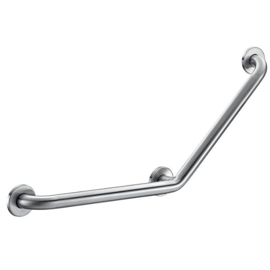 Wandbeugel 45° 400x400mm Ø32mm 3 bev. RVS mat gepol.