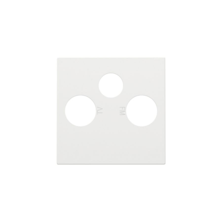 Afwerkingsset 2 enkelvoudige coaxaans. TV/FM/Satt. white c.