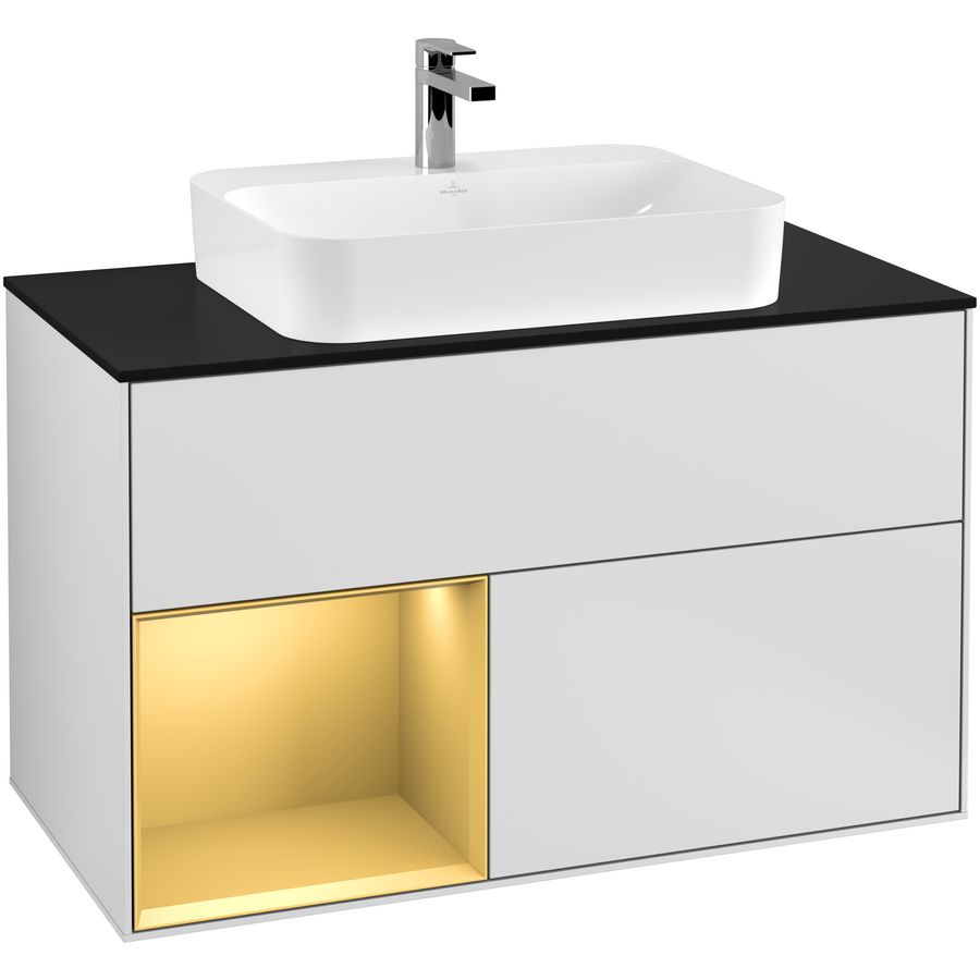 Wastafelonderkast Finion 1000x603x501mm White Matt Lacquer F362HFMT
